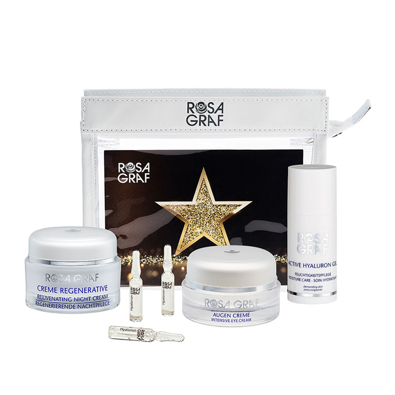 Rosa Graf Blue Line Tasche : creme regnerative + Augencreme + Hyaluron Gel + Ampullen (Allantoin)