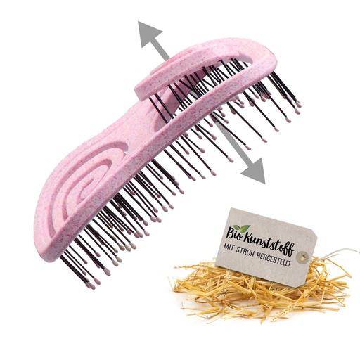 [CA-1350] CHIARA AMBRA® Mini Bio Haarbürste mit Stroh - pink